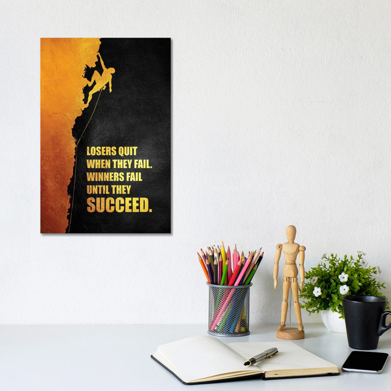 Fail until You Succeed by Adrian Baldovino - Wrapped Canvas Painting, 20.32 cm H x 30.48 cm W x 1.91 cm D