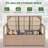 Outdoor Storage Bench with Cushion, PE Rattan Patio Bench with Backrest, Armrests and Metal Frame, Waterproof Deck Box Seat for Porch, Backyard & Poolside-698841128
