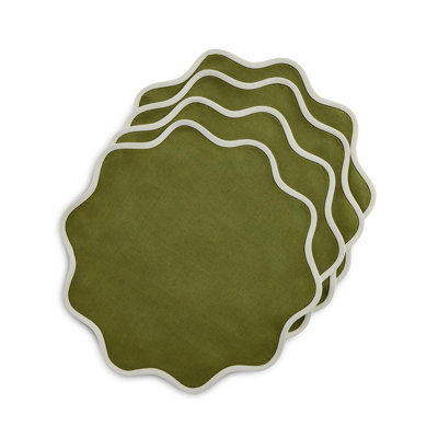 Giselle Scallop Edge - 100% Pure Linen Placemats
