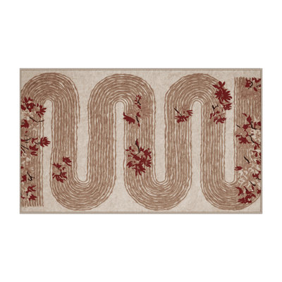 Machine Washable Brown Area Rug