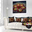 Motif fractal coloré rouge et doré - coussin à imprimé floral-29597965-29597969