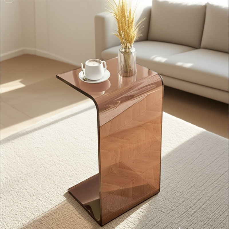 Bassheva Frame End Table with Storage, 25.59" H x 11.81" W x 11.81" D, Brown