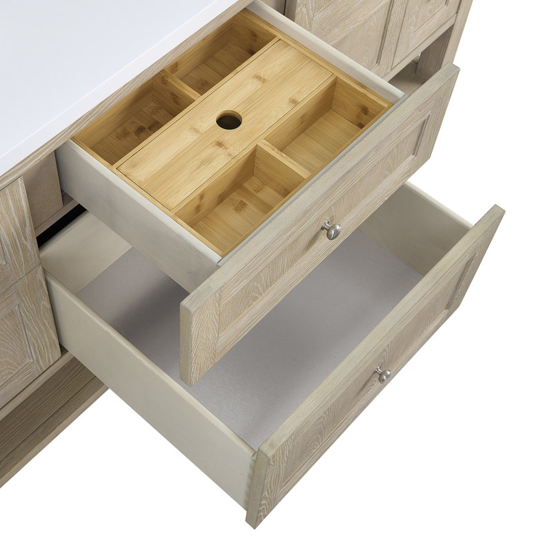 Breckenridge 72'' W Double Vanity, White Zeus, Whitewashed Oak, 8" Widespread