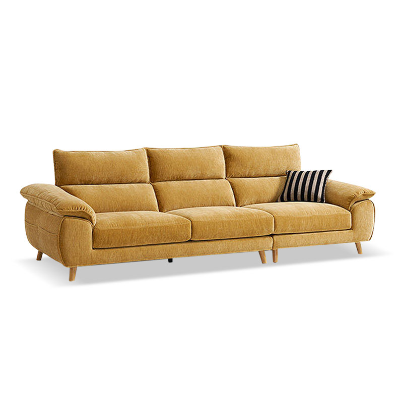 Coussin de canapé jaune en chenille standard, H 37,8 po x l 106,3 po x P 38,98 po, Chenille jaune
