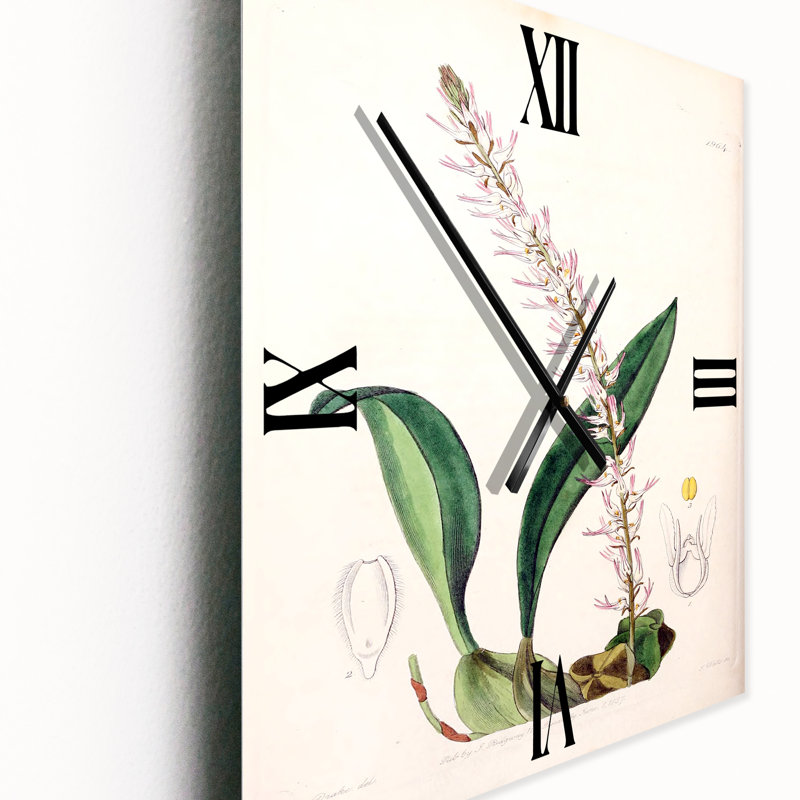 Vintage London Plants V - Horloge murale traditionnelle, Moyen