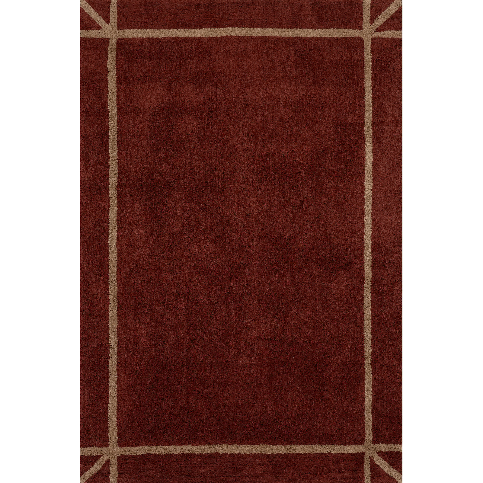 Bordered Hand-Woven Rug, Rectangle 6' x 9'
