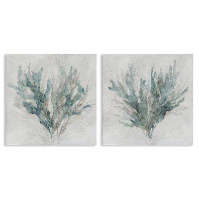Ensemble d'art mural sur toile 2 pièces Subtle Coral Branches, design par Carol Robinson
