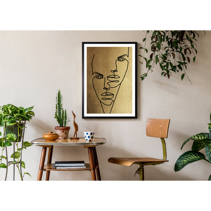 Theatrical Faces 1 Piece Single Picture Frame Wall Art
