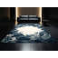 Tapis floral moelleux en peluche beige moelleux - bleu marine-111312778