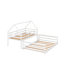Lit superposé simple au dessus d'une maison double avec toit et échelle intégrée, structure de lit superposé au sol en bois massif