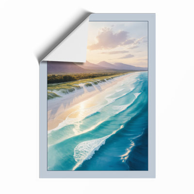 Mountain And Waves Coastal - Print