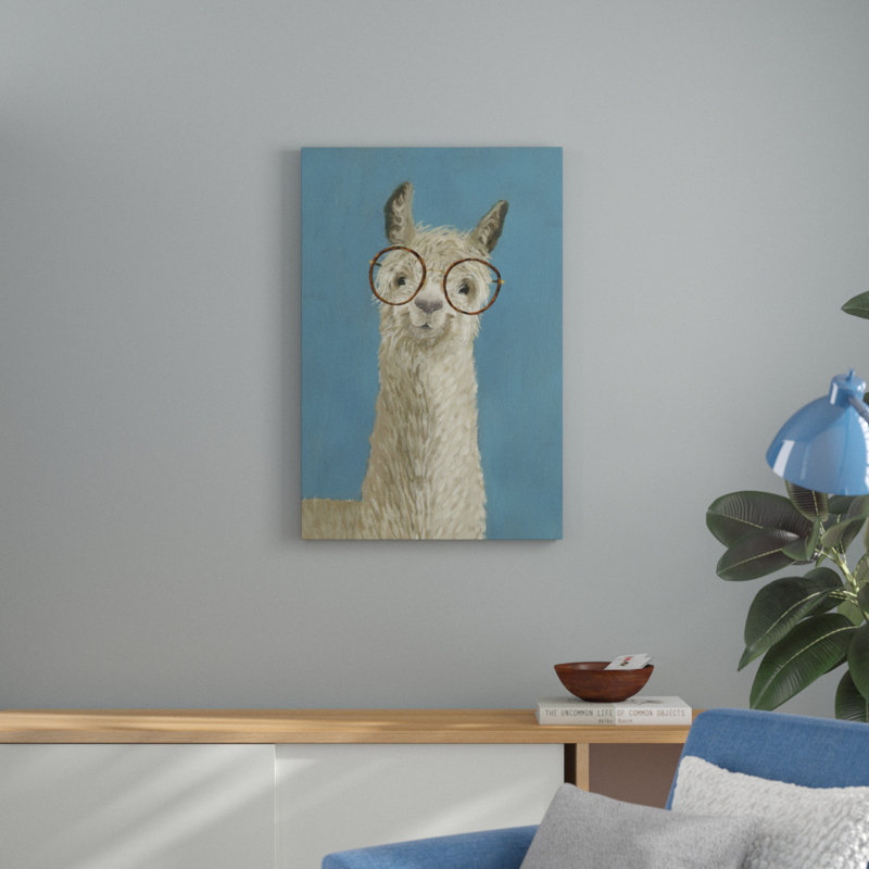 Llama Specs III by Victoria Borges - Painting on Canvas, 91cm H x 61cm W, Wrapped Canvas
