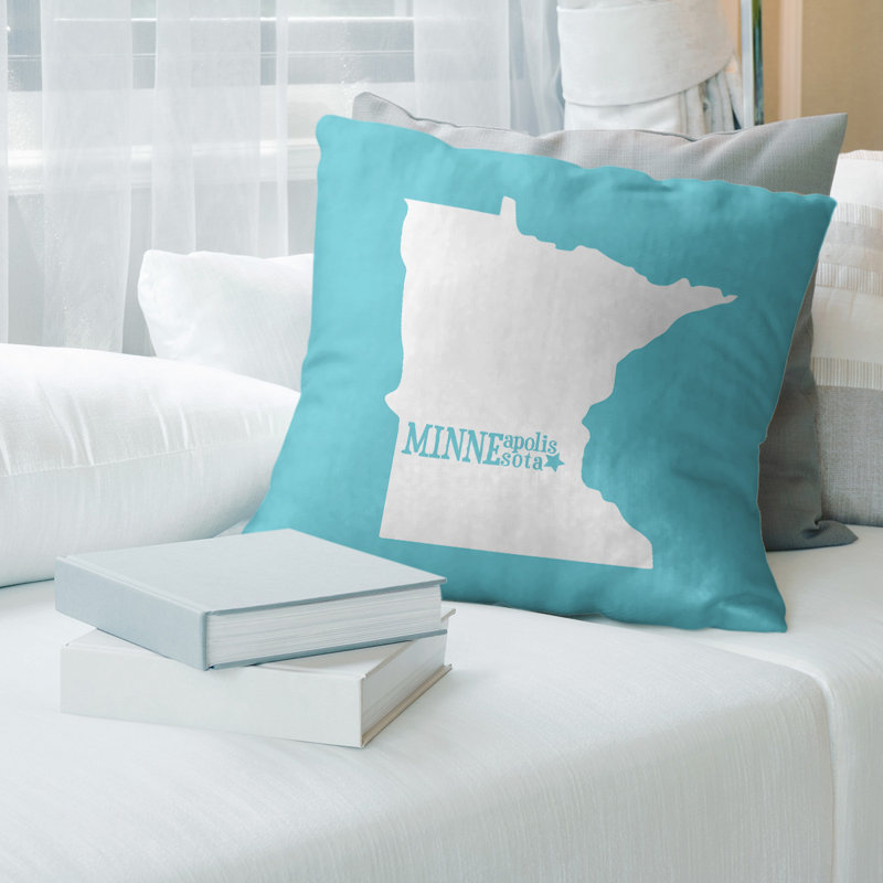 Housse de coussin Minnesota, 20 po X 20 po, Memphis, Bleu sarcelle