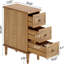 Table de chevet étroite en bois massif naturel entièrement assemblé à 3 tiroirs - Table de chevet minimaliste moderne avec boutons ronds - pour chambre à coucher, appartement ou petits espaces-125333909