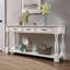 Console - 63 po - Long - Bois - avec 3 tiroirs et 1 tablette inférieure - Blanc antique - pour le vestibule