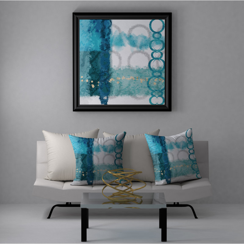 Victor Abstract Reversible Throw Pillow, 18" x 18"
