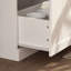 Armoire de rangement blanche de style campagnard, hauteur 180 cm (70,9 po), avec 2 portes, 4 étagères et 1 grand tiroir.