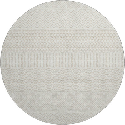 Premium Machine Washable Prisco Ivory Rug