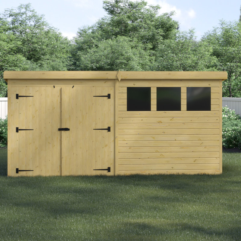 Shiplap Pent Wooden Shed, 14ft. W x 6ft. D