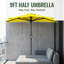 Parasol de patio semi-latéral en acier de 9 pi avec système de levage à manivelle, 5 nervures robustes imperméables, parasol de table de patio UPF 50+, tissu, protection UV-769577563