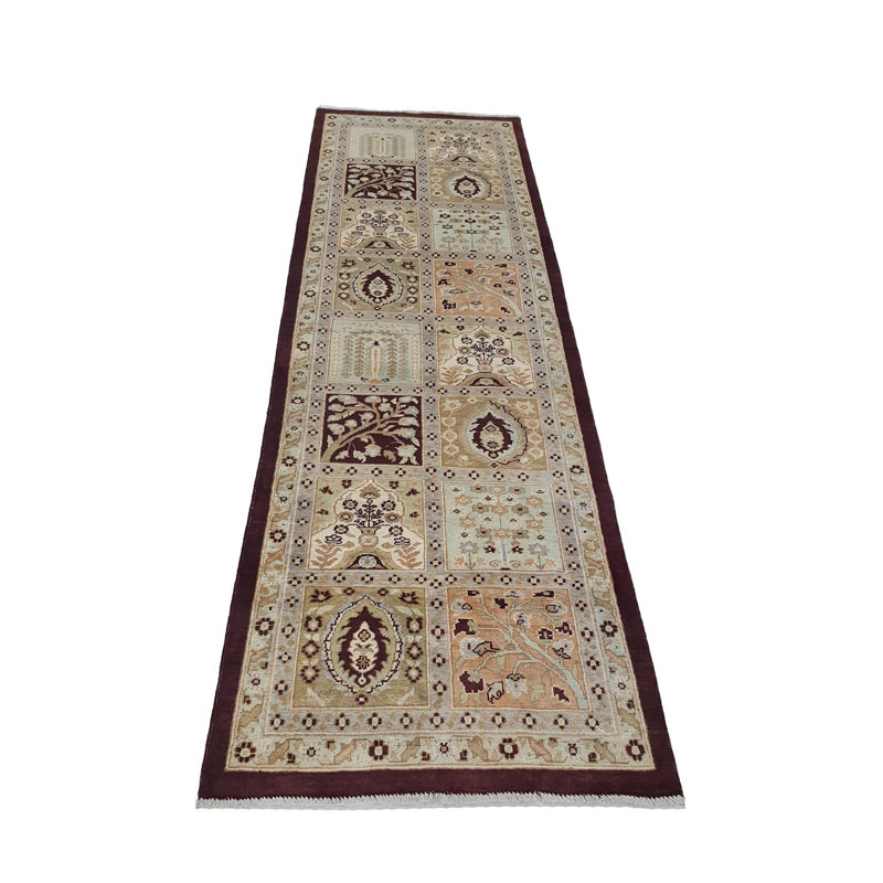 Daugherty Hand Knotted 3x9 Brown Runner