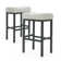 Counter Height Bar Stools Set of 2,Modern Kitchen Bar Stools, Metal Legs Backless Saddle Stool Chair