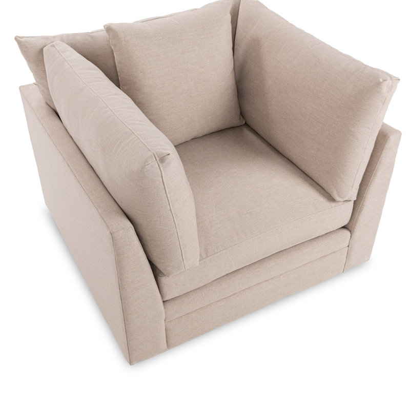 Audrey Upholstered Swivel Armchair, Dawn Twine Performance Upholstery