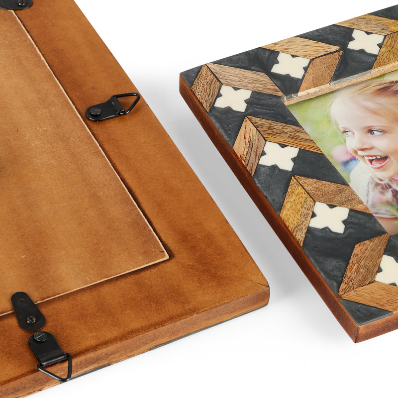 Garces Brown Wood Picture Frame, 3.94" x 9.45"