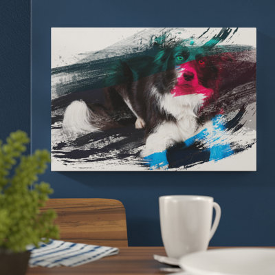 Border Collie Dog - Wrapped Canvas