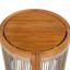 Table d'appoint d'extérieur en bois toutes saisons 16,9 po, corde décorative tissée à la main, décor de patio, nécessitant peu d'entretien, teinté
