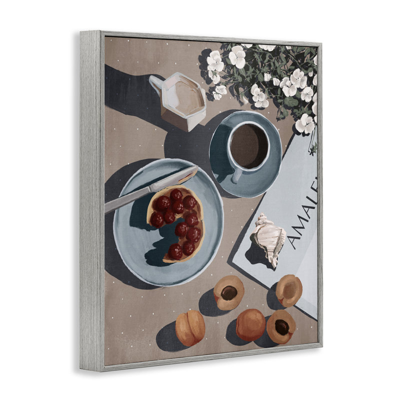 Giclée encadrée de fruits et de café du matin par Anna Lischenko, H 30 po x l 24 po, Estampe numérique Farmhouse