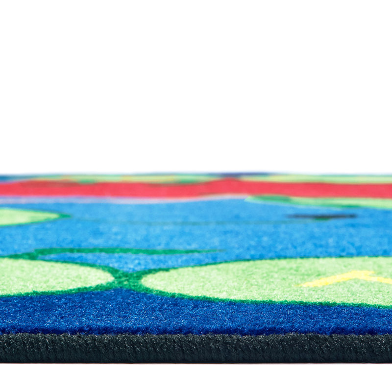 Tapis bleu / rouge ABC, Rectangle 8 pi 4 po x 11 pi 8 po