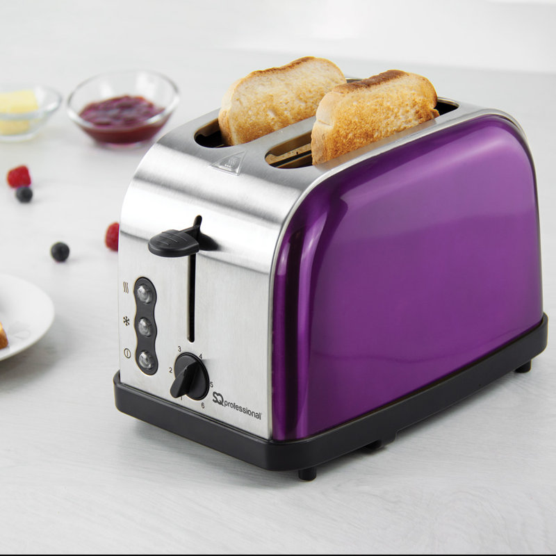 SQ Professional Gems 2 slice Toaster with Removable Crumb Tray, Amethyst(Purple)