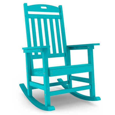 Chaise berçante en polyuréthane toutes saisons toutes saisons, grande et grande chaise berçante surdimensionnée d'une capacité de 380 lb, siège de 22 po x 21 po à dossier haut de 31 po pour cour arrière de véranda