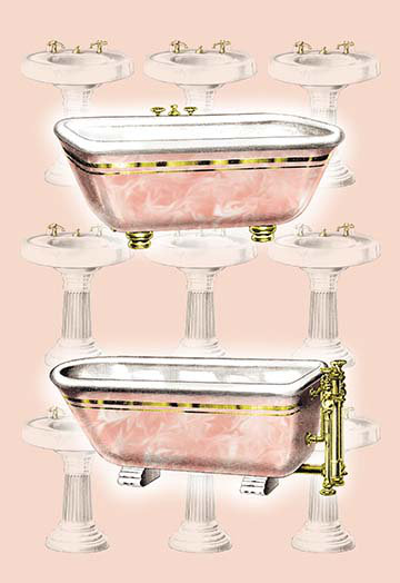 " Bathroom Collage In Pink "
