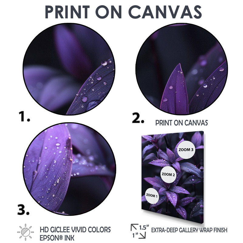 «Mauve noir parfumé», impression d'art mural en bambou, Cadre flottant doré, 32" H x 16" W