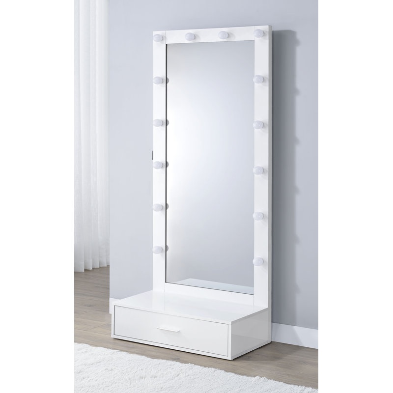 Miroir de plancher l 27,90 po, Blanc ultrabrillant