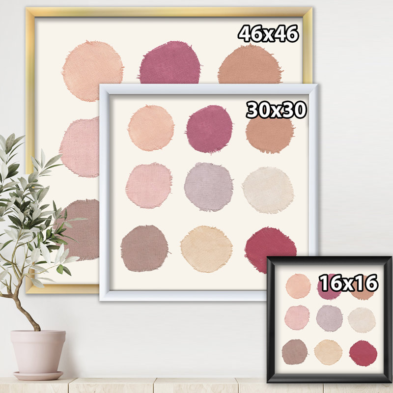 « unique beige circle design designs », reproduction d’image sur toile, Cadre doré, H 16 po x l 16 po x P 1 po