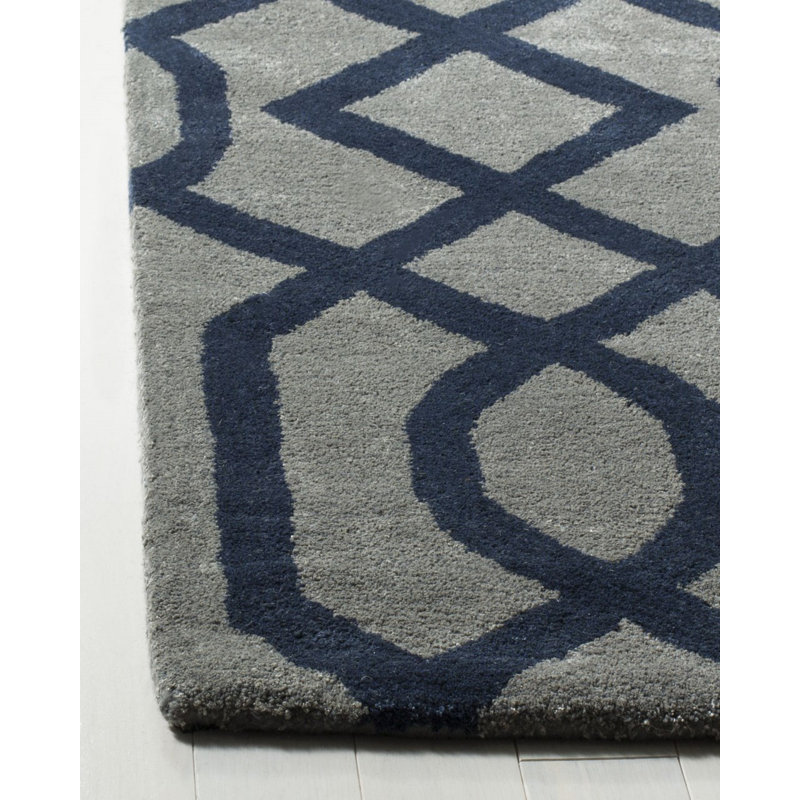 Mangan Geometric Wool Hand Woven Area Rug, Rectangle 107 x 168 cm