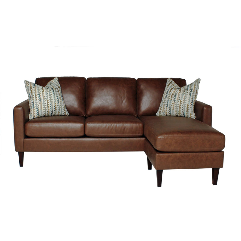 87" Wide Right Hand Facing Sofa & Chaise, Brown 100% Polyester