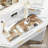 48" Corner Makeup Vanity With 3 Led Mirror-1400317550