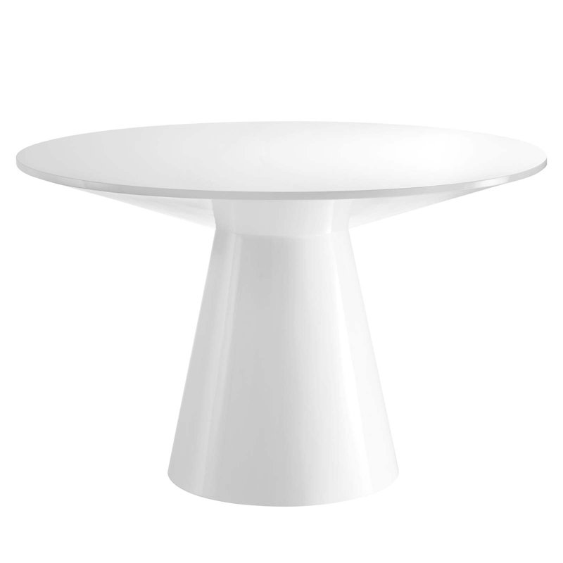 Table de salle à manger à piédestal de 59 po Jennea, 31" H x 47.25" W x 47.25" D, White