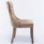 Ensemble de 2 pièces, chaise de salle à manger en bois massif touffeté kaki avec garniture cloutée