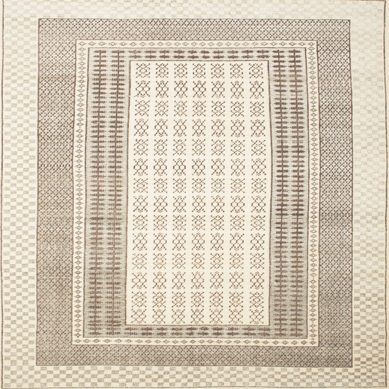 Tapis beige/gris contemporain, Rectangle 2 pi x 5 pi