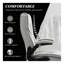 Chaise de bureau ergonomique à haut dossier avec revêtement en velours et hauteur réglable, gris