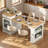 Kitchen Island With Extendable Dining Table, Double-sided Storage, 2 Drawers, Power Outlet And Side Open Shelves