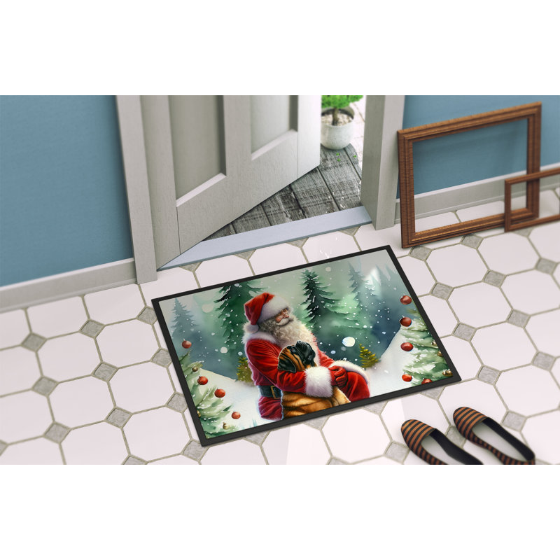 Paillasson Mastiff and Santa Claus, L 24 po x L 36 po