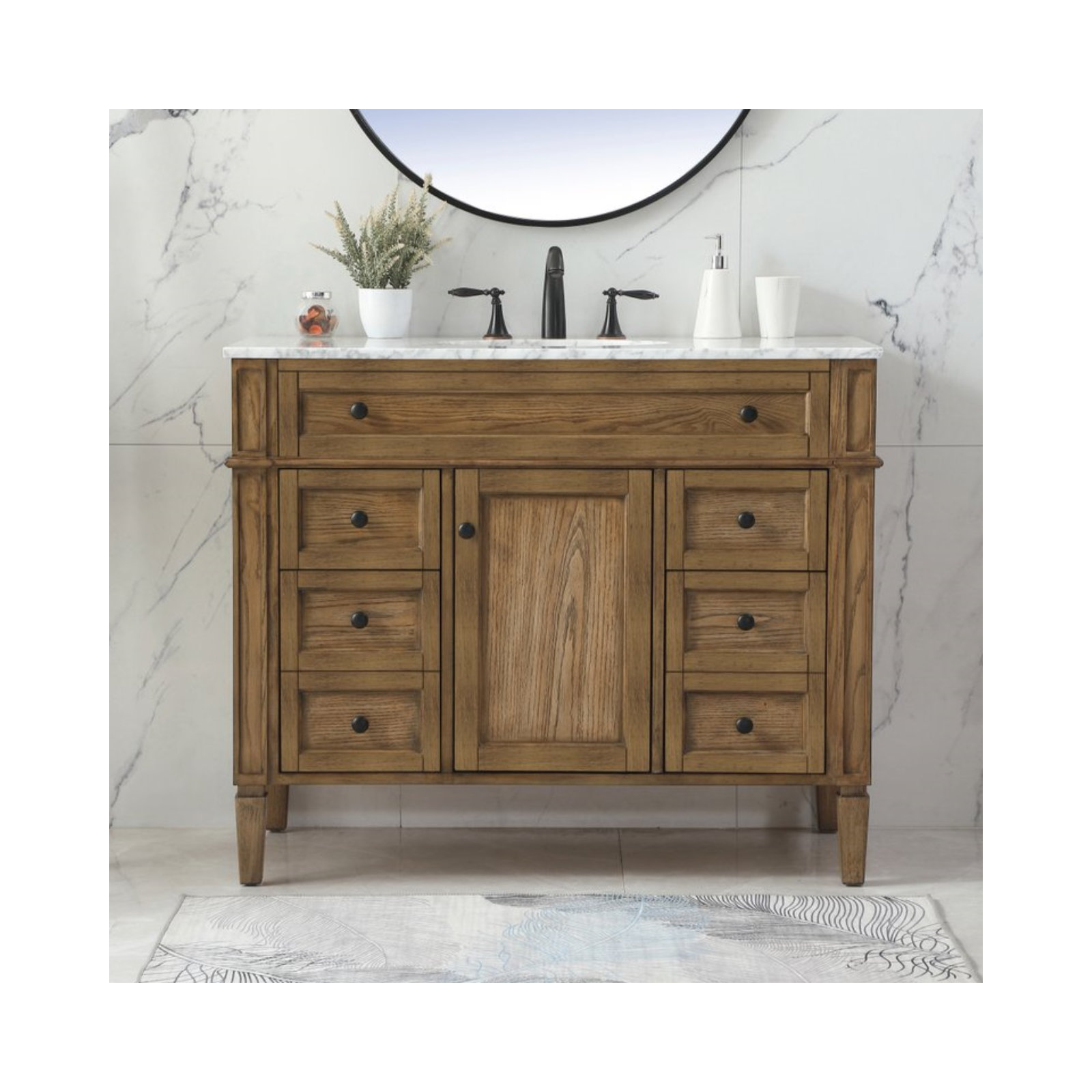 Rivers 42'' Single Bathroom Vanity, Driftwood