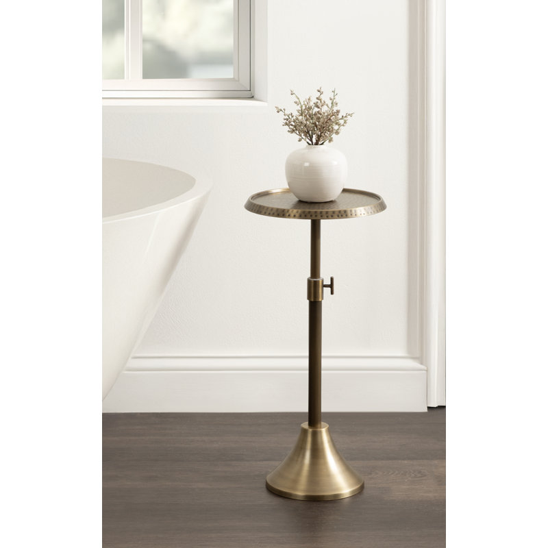 Sanzo Adjustable-Height Metal Drink Table, Gold
