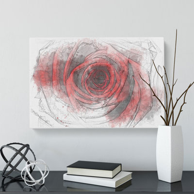Red Rose Flower Vol.5 - Wrapped Canvas